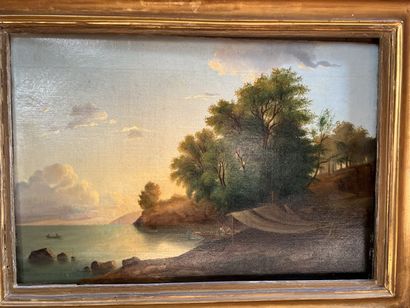 French school around 1850

Camp by the sea

Canvas

37...
