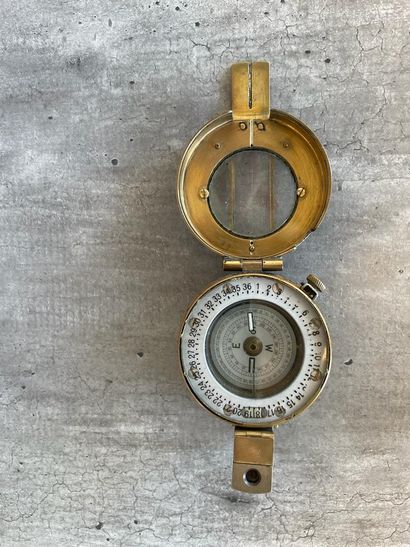 British compass, brass, marked on reverse...
