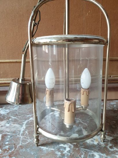 Pair of Louis XVI style silver plated lanterns...