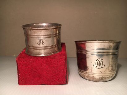 PUIFORCAT

Goblet and napkin ring in silver...