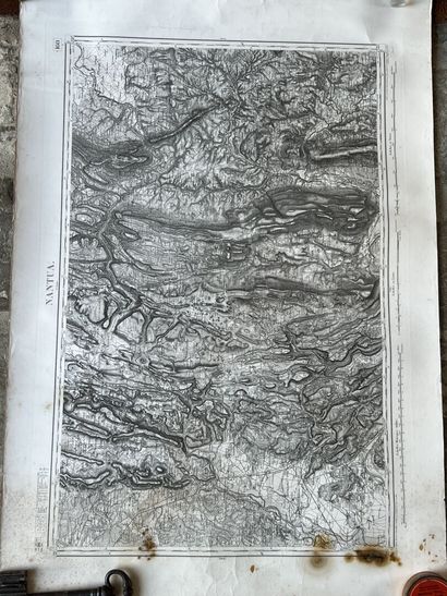 Set of four topographic maps from the beginning...