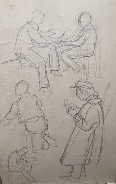 Lot of five sketchbooks, 19th century

Studies...