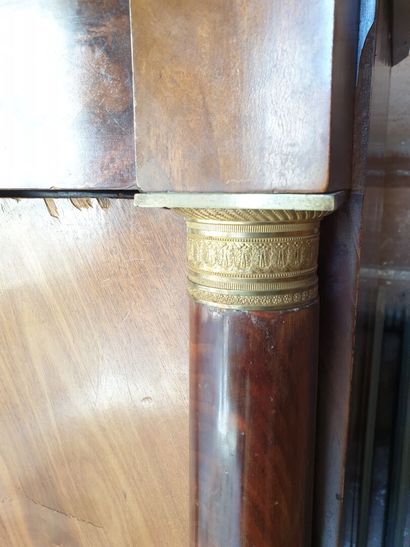 Mahogany and mahogany veneer secretary of...