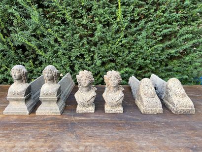 Lot of three pairs of andirons, XIXth century

Decorated...