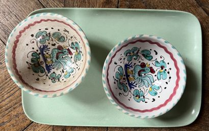 NEVERS, 20th century

Pair of enamelled earthenware...