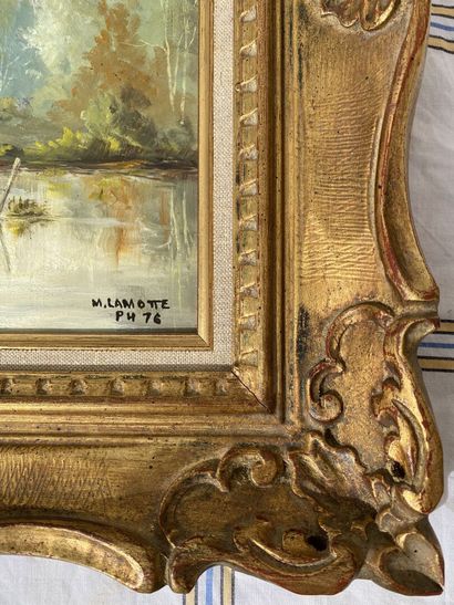 Michel LAMOTTE (XXth)

Landscape with a pond...