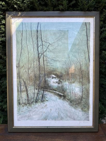 Gantner. Winter landscape. Lithograph. 

74...