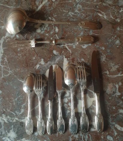 Christofle silver-plated household set circa...