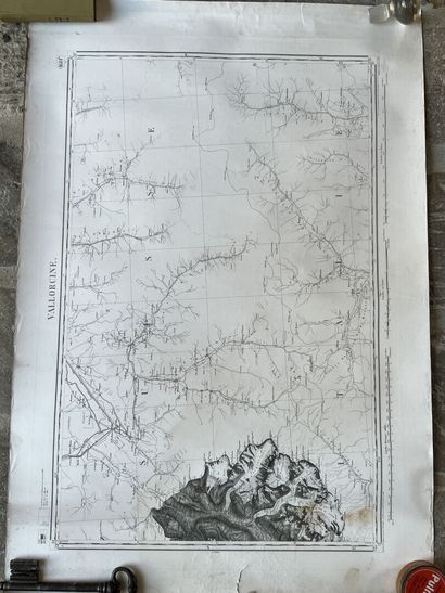 Set of four topographic maps from the beginning...