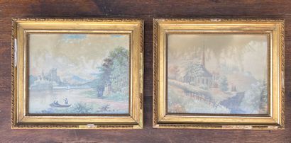 French school around 1850

Views of villages

Pair...