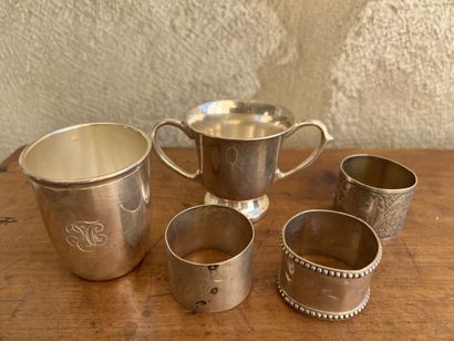Lot in silver Minerve mark including :

Three...