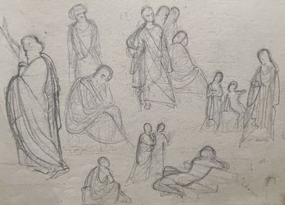 Lot of five sketchbooks, 19th century

Studies...