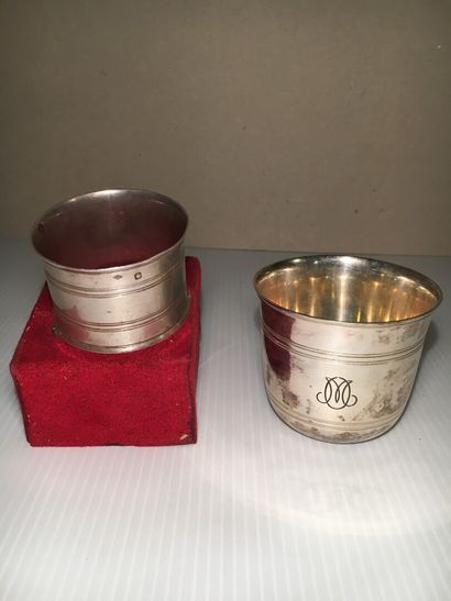 PUIFORCAT

Goblet and napkin ring in silver...