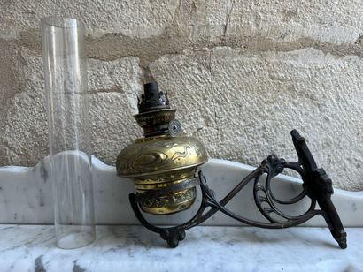 Oil lamp and its support.