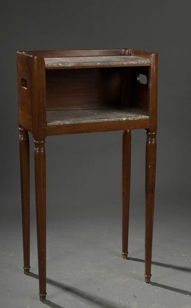 Mahogany and mahogany veneer night table...