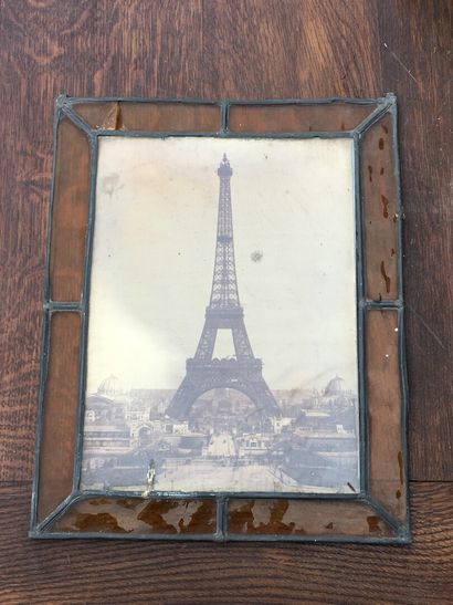 Set of six lead and glass paste frames, 20th...