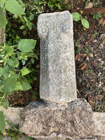 Top of octagonal stone column, the top forming...