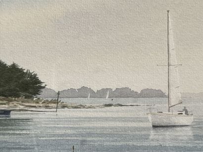 Modern school 

Landscape with a sailboat

Watercolor...