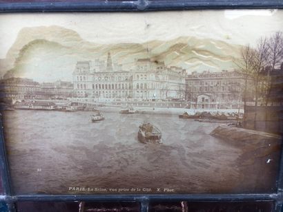 Set of six lead and glass paste frames, 20th...