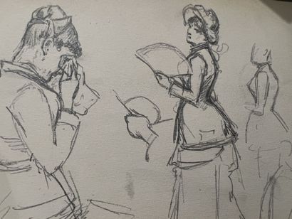 Lot of five sketchbooks, 19th century

Studies...