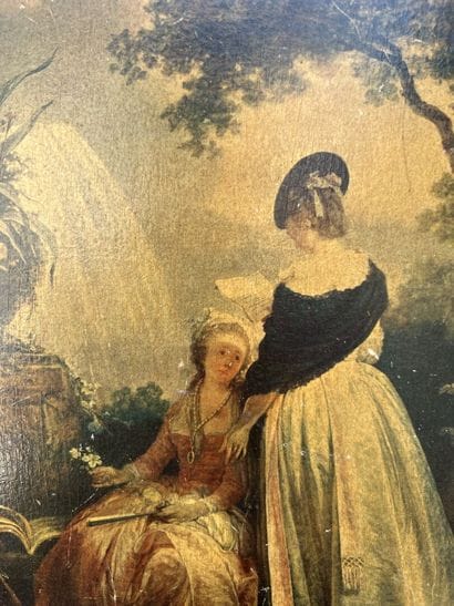 Pair of framed pieces in the 18th century...