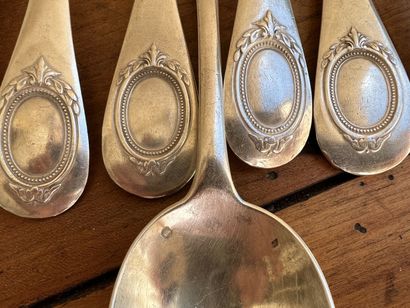 Part of a silver menagere poincon minerve,...