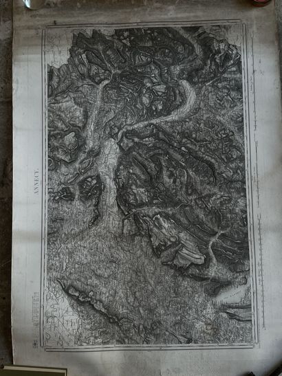 Set of four topographic maps from the beginning...