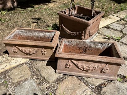 Pair of terra cotta planters, Tuscany XXth...