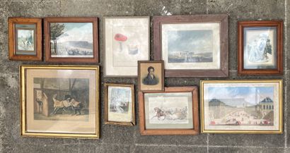 MANNETTE of 11 framed pieces, etchings and...