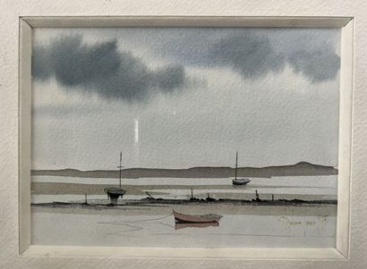 Modern school 

Landscape with a sailboat

Watercolor...