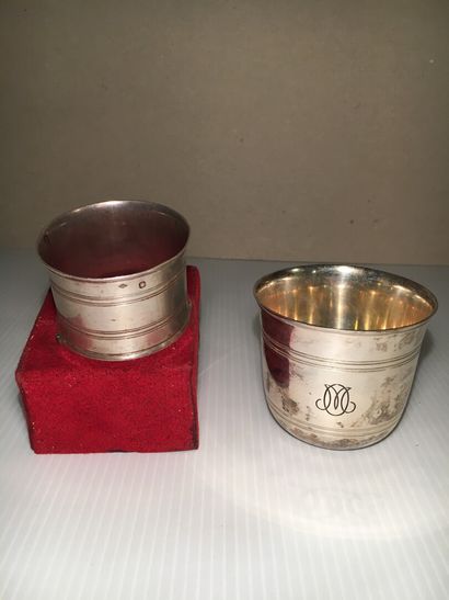 PUIFORCAT

Goblet and napkin ring in silver...