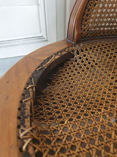 Louis XVI style natural wood desk armchair.

It...