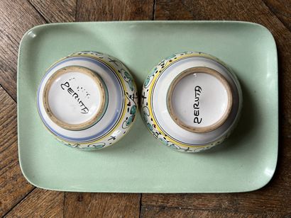 NEVERS, 20th century

Pair of enamelled earthenware...