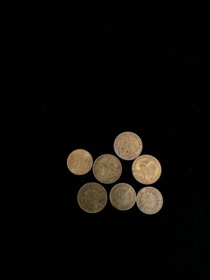 Lot of 7 gold coins Napoleon
