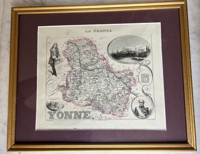 Lot of seven framed pieces including two...