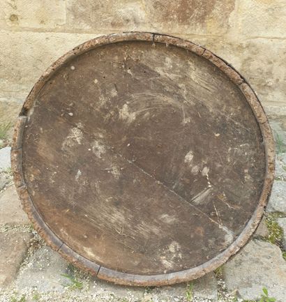 Wooden bucket with iron frame