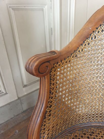 Louis XVI style natural wood desk armchair.

It...