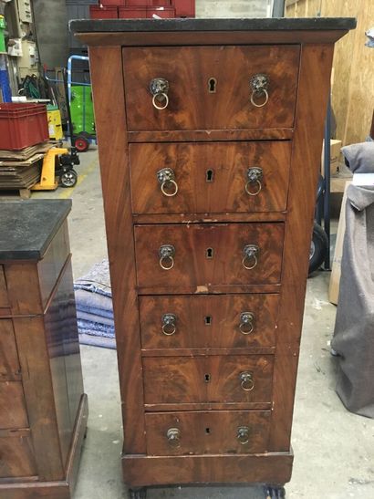 Small mahogany veneered weekly cabinet H.134...