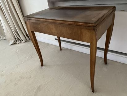 Walnut walnut game table with wallet top,...