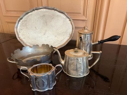 Part of a silver-plated metal service. We...