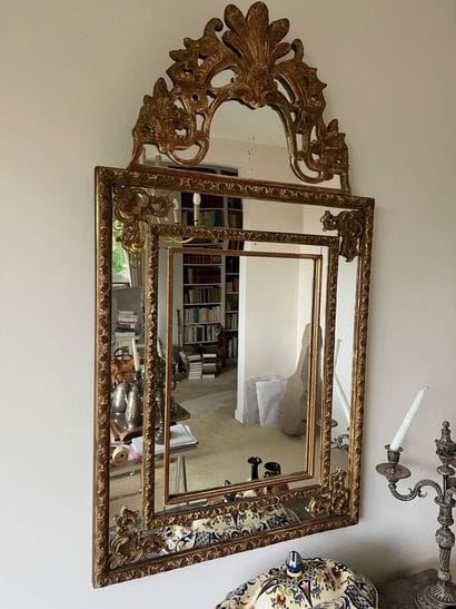 Regency style gilded wood mirror