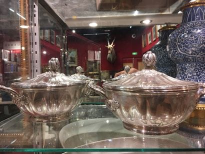 Pair of silver plated vegetable dishes with...