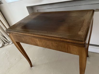 Walnut walnut game table with wallet top,...