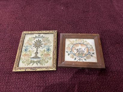 Two polychrome embroideries of the XVIII

One...