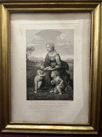 After RAPHAËL
The Beautiful Gardener
Engraving.
Dated...
