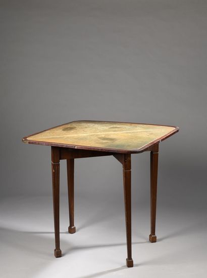 Mahogany and mahogany veneer folding game...