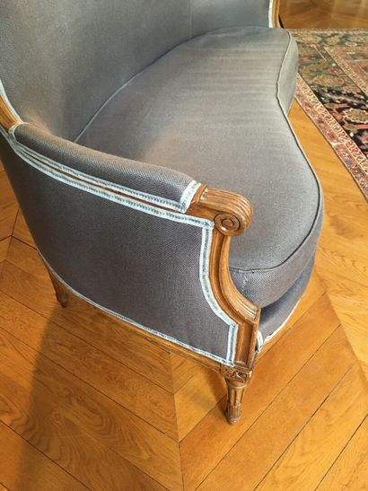 Sofa in molded wood stamped JB LELARGE of...