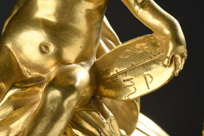 Chased and gilt bronze elephant clock signed...