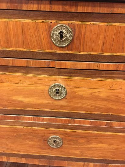 A Louis XVI period rosewood veneer and light...