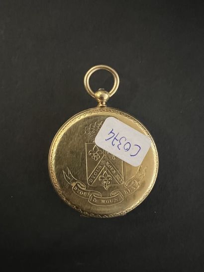 Gold watch circa 1850
On the back a coat...